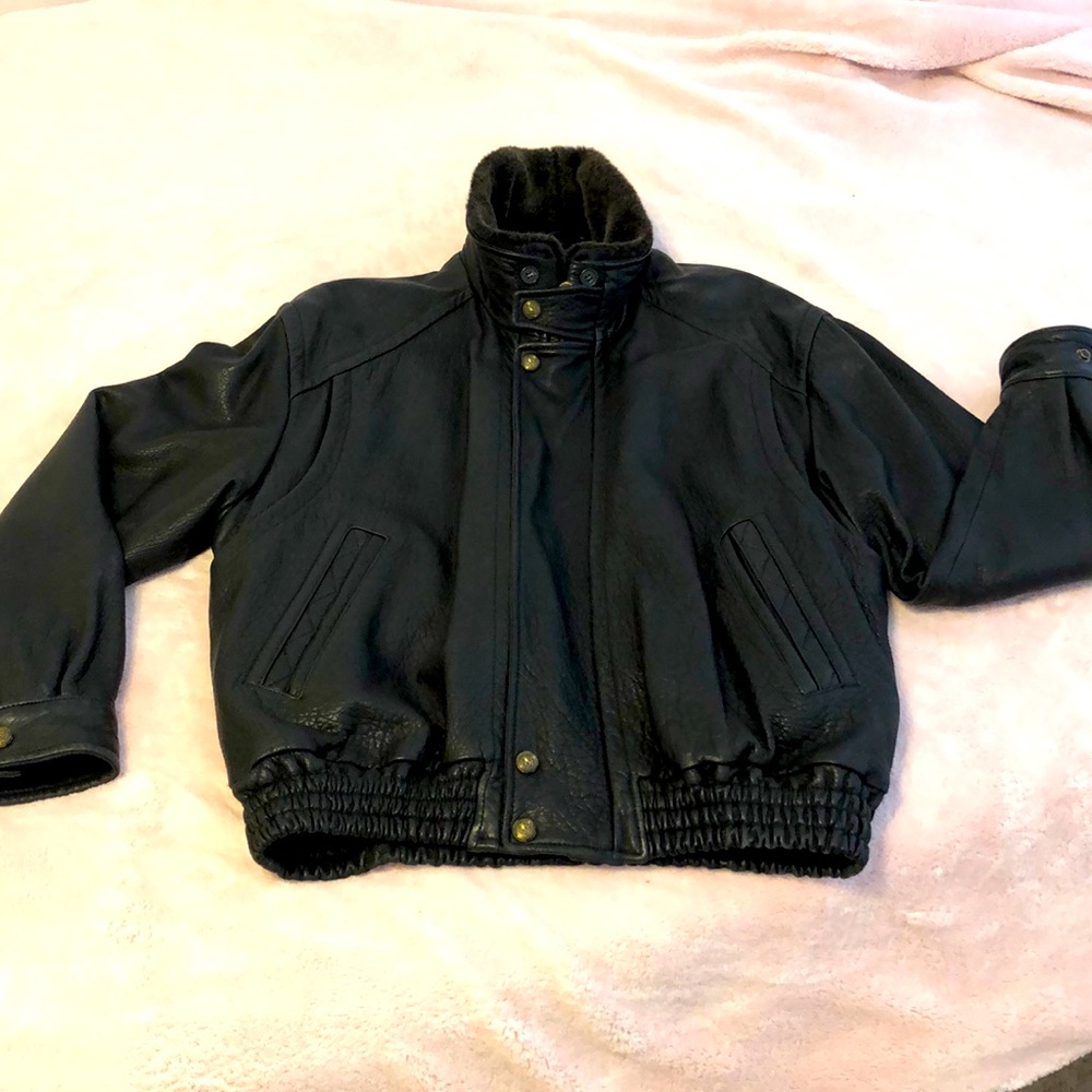 Men’s Marco Pierguidi Black genuine leather jacket